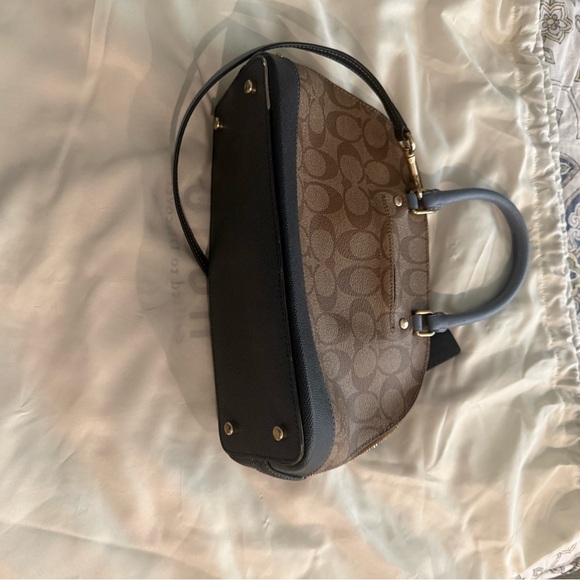 Coach Signature Brown and Blue Satchel - Picture 3 of 5